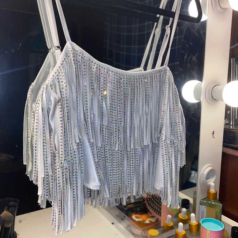 White western style sparkly crop tank top size small